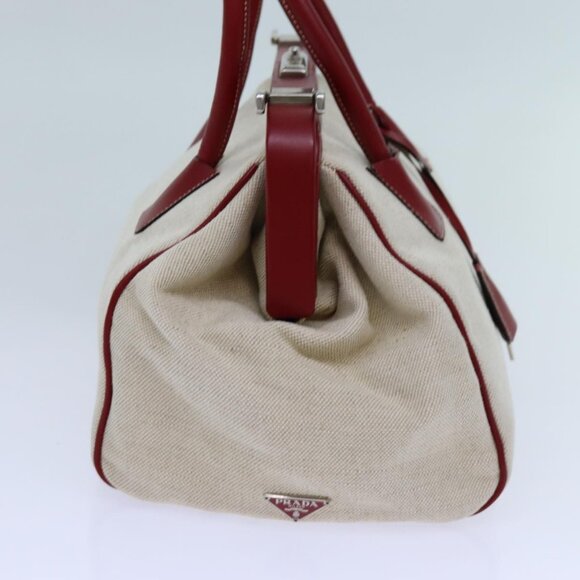 PRADA Hand Bag Canvas Beige Auth 71304 - Picture 5 of 16
